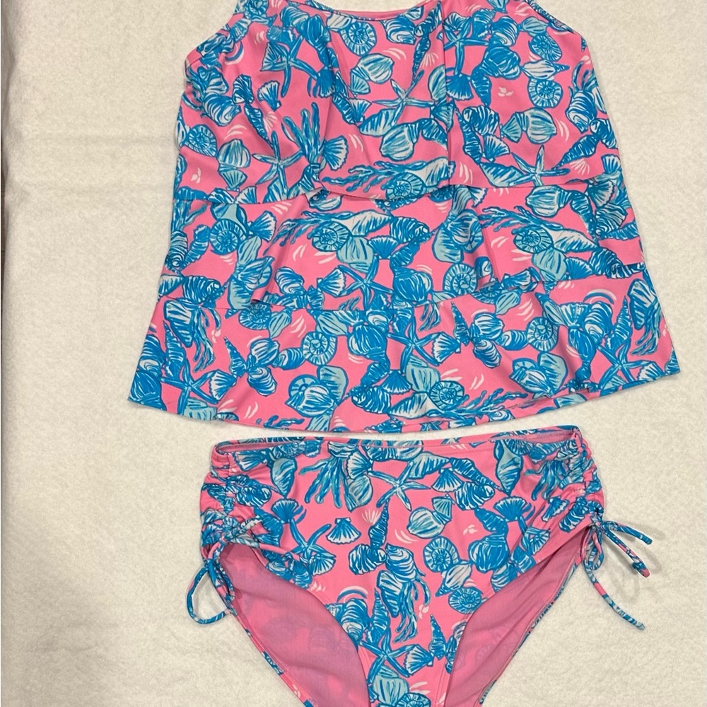 NWOT Women’s Pink & Blue Shell-Print  2- Piece